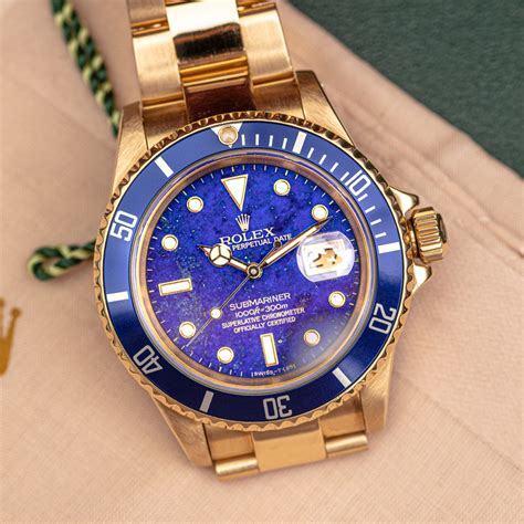 rolex submariner oro 16618|rolex submariner lapis lazuli.